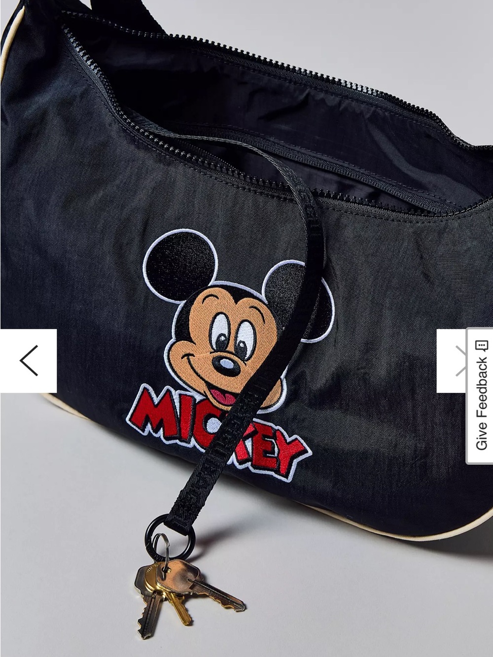 DISNEY | BAGGU Medium Nylon Crescent Bag - Embroidered Mickey Mouse Club - Picture 8 of 8